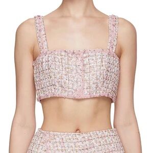 Self-Portrait - Multicolor Tweed Crop Top